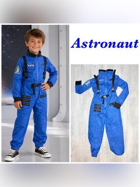 Spirit Halloween kids blue astronaut Halloween costume dress up cosplay outfit m